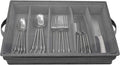 Gray Flatware Storage Chest with Clear Lid V9926