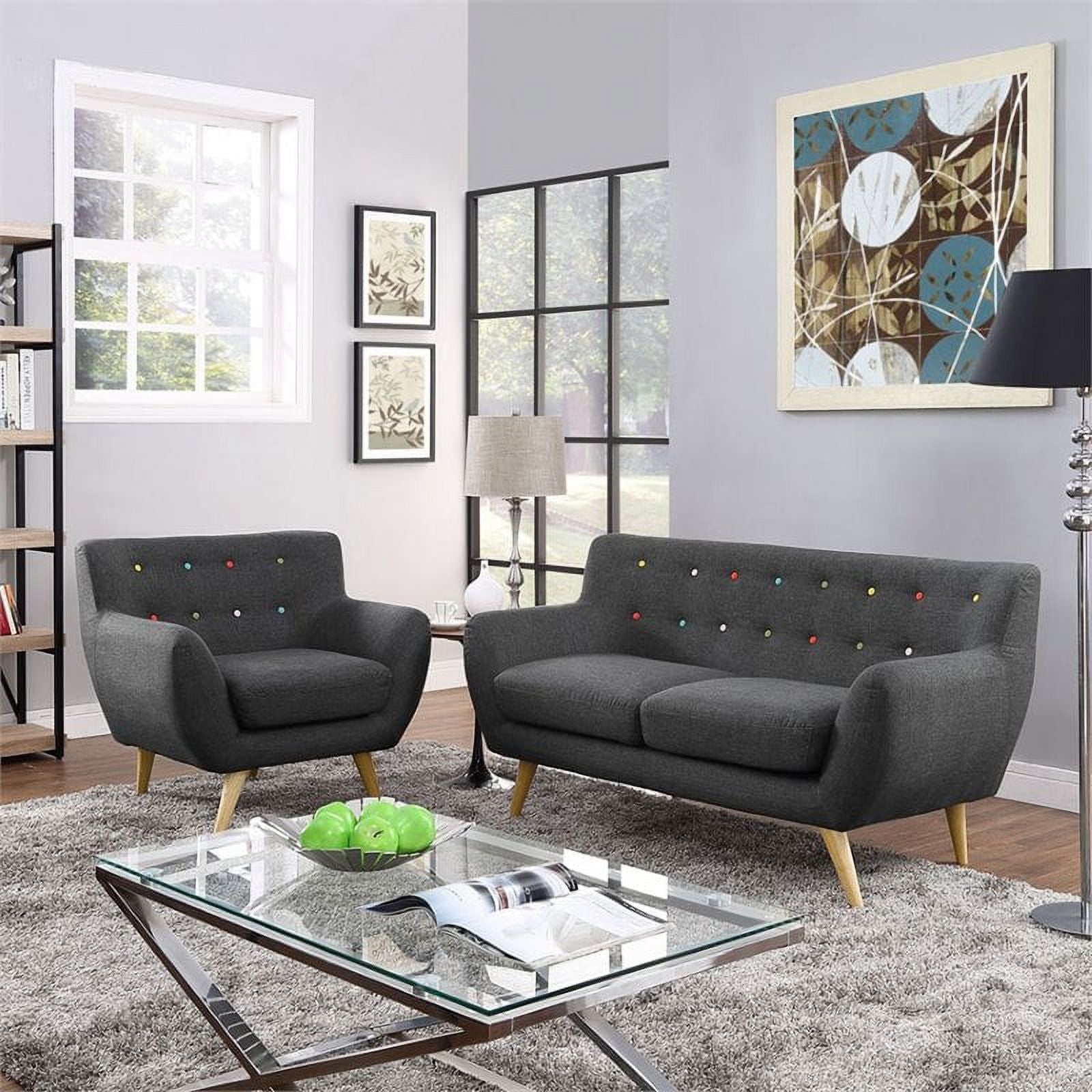2 Piece Gray Sofa Set B26457