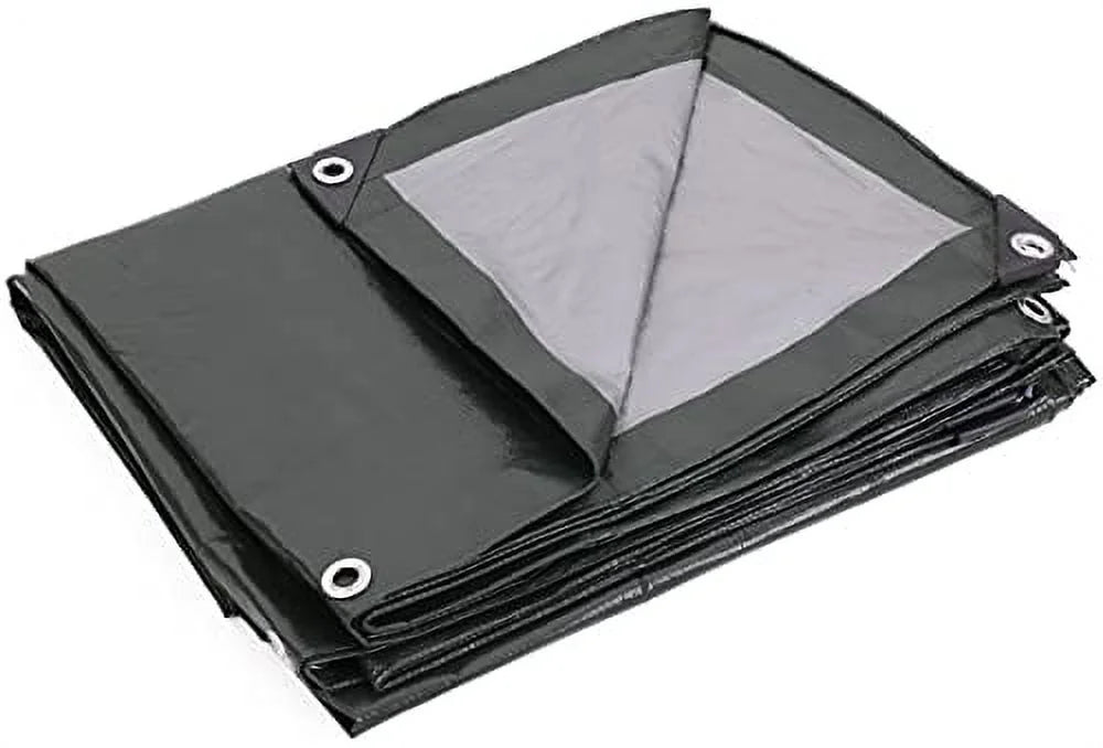 Heavy-Duty 8-mil Reversible Green/Silver Poly Tarp E75155