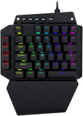 One Handed Mechanical Gaming Keyboard with RGB Led Backlit Red Switches C8232