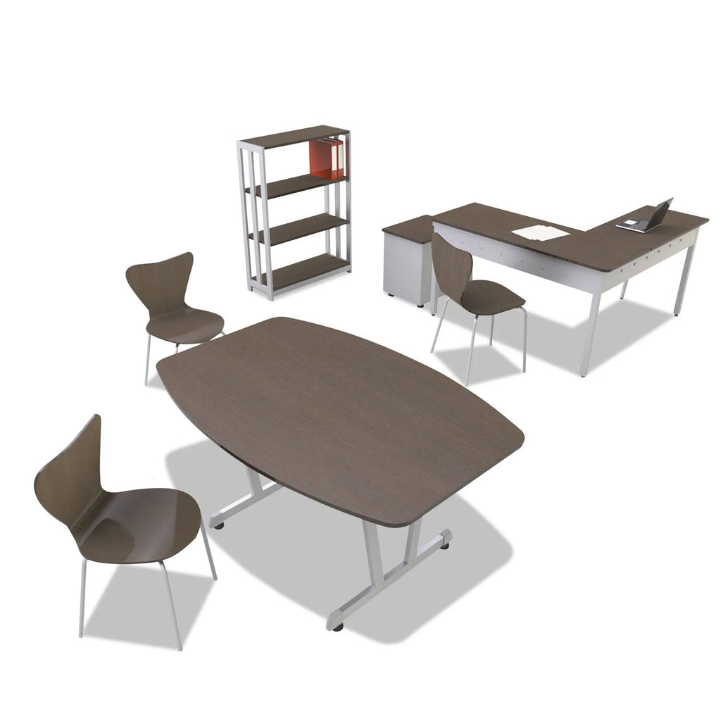 L-Shaped Desk Oatmeal/Gray A588955