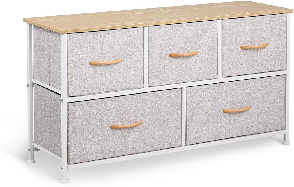Gray/Natural 5 Drawer Fabric Dresser Z36194