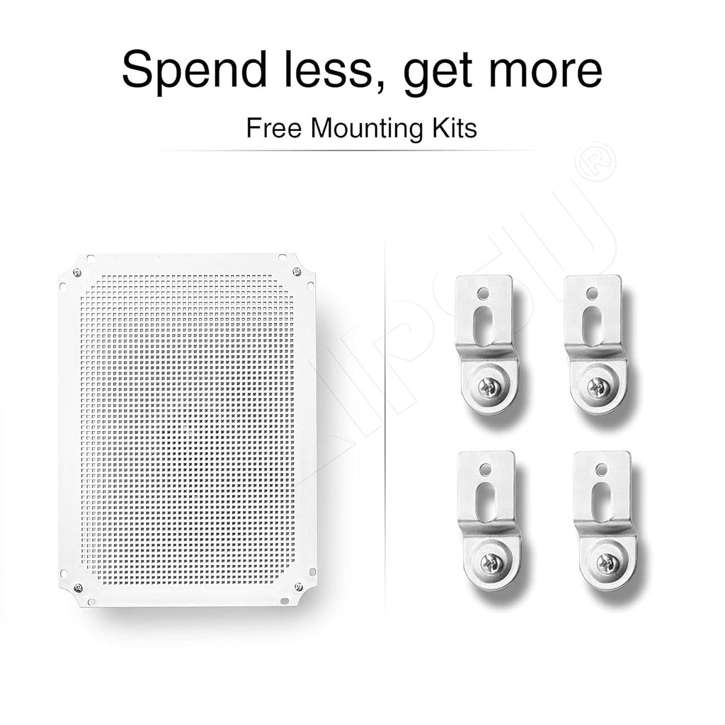 Hinged Cover Stainless Steel Latch Junction Box with Mounting Plate, IP67 Waterproof ABS Plastic Grey T9189