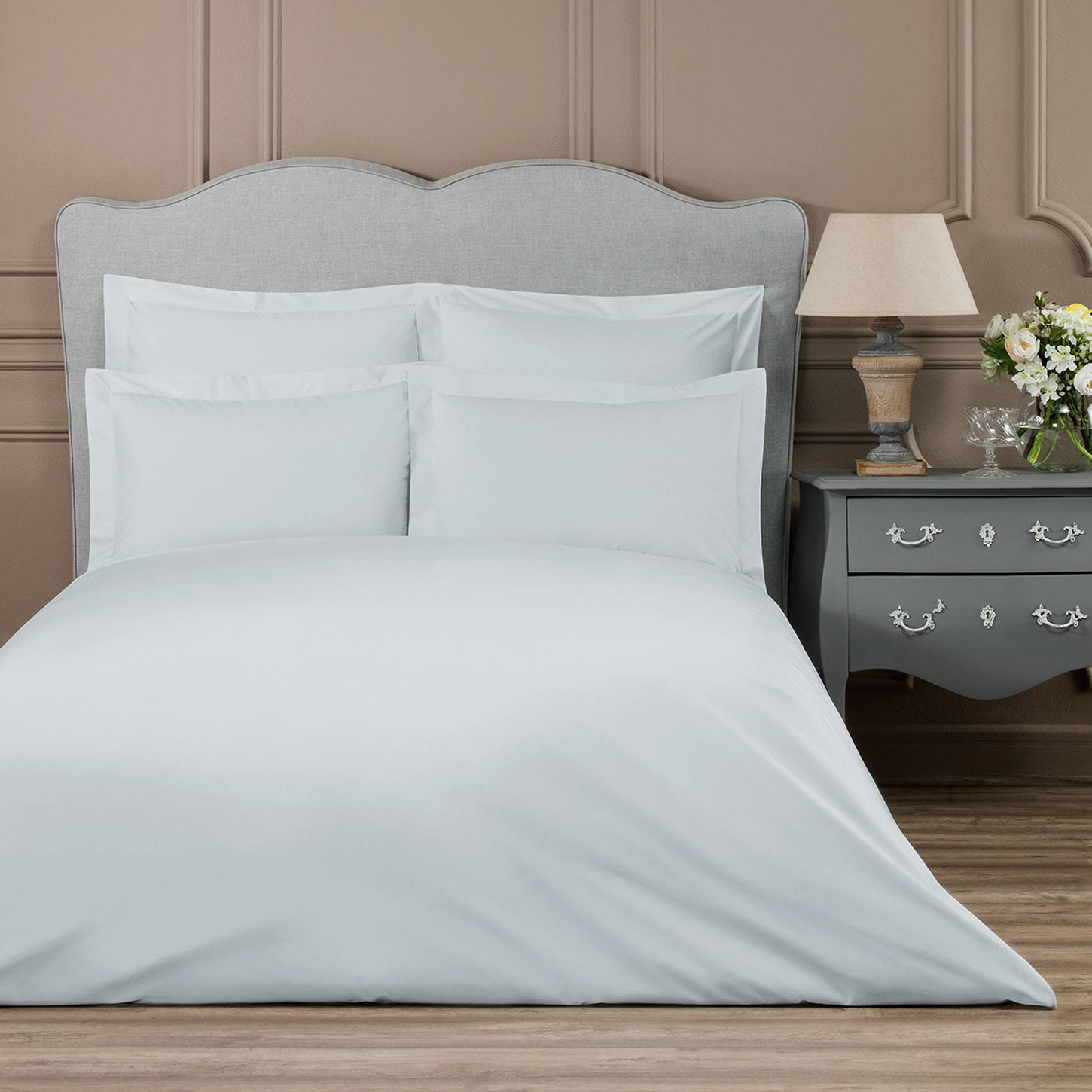 Light Blue-Gray Cotton Sateen Duvet Cover Single Size X9021