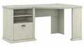 Linen White Oak Corner Desk with Storage V3531