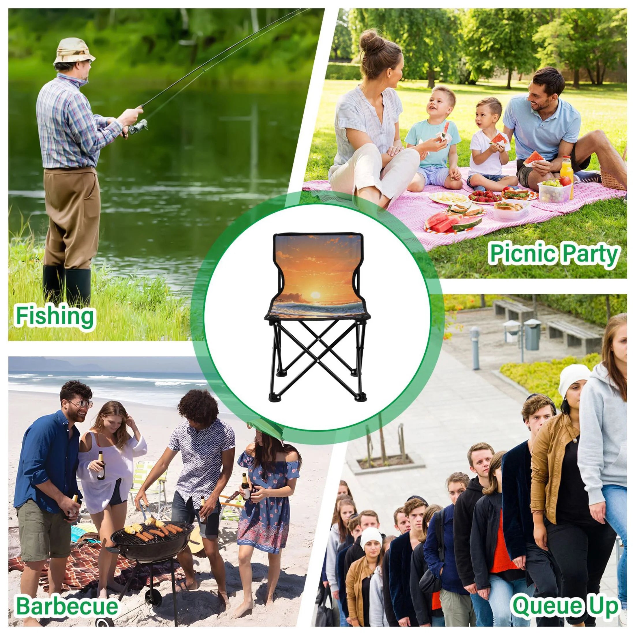 Portable Camping Chair with Carry Bag T74346