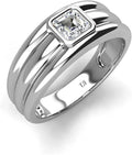 14K White Gold Men Wedding Band G9149