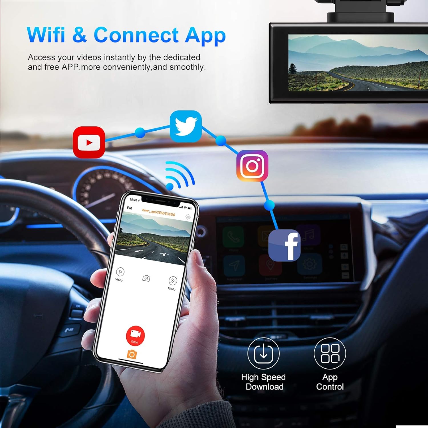 Dash Cam Front and Rear 2K Dual Dash Cam with 3.16 IPS Touchscreen X78562