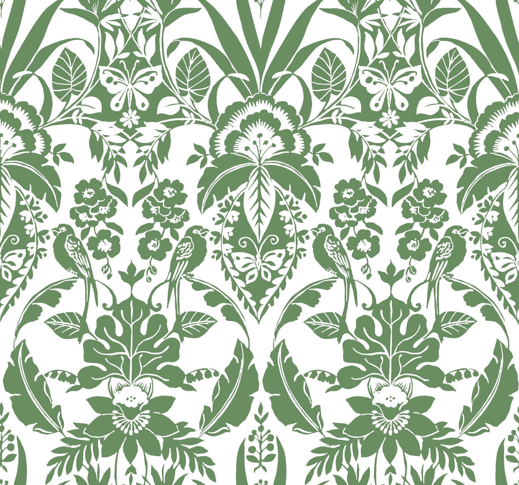Botanical Damask Wallpaper Green A149776