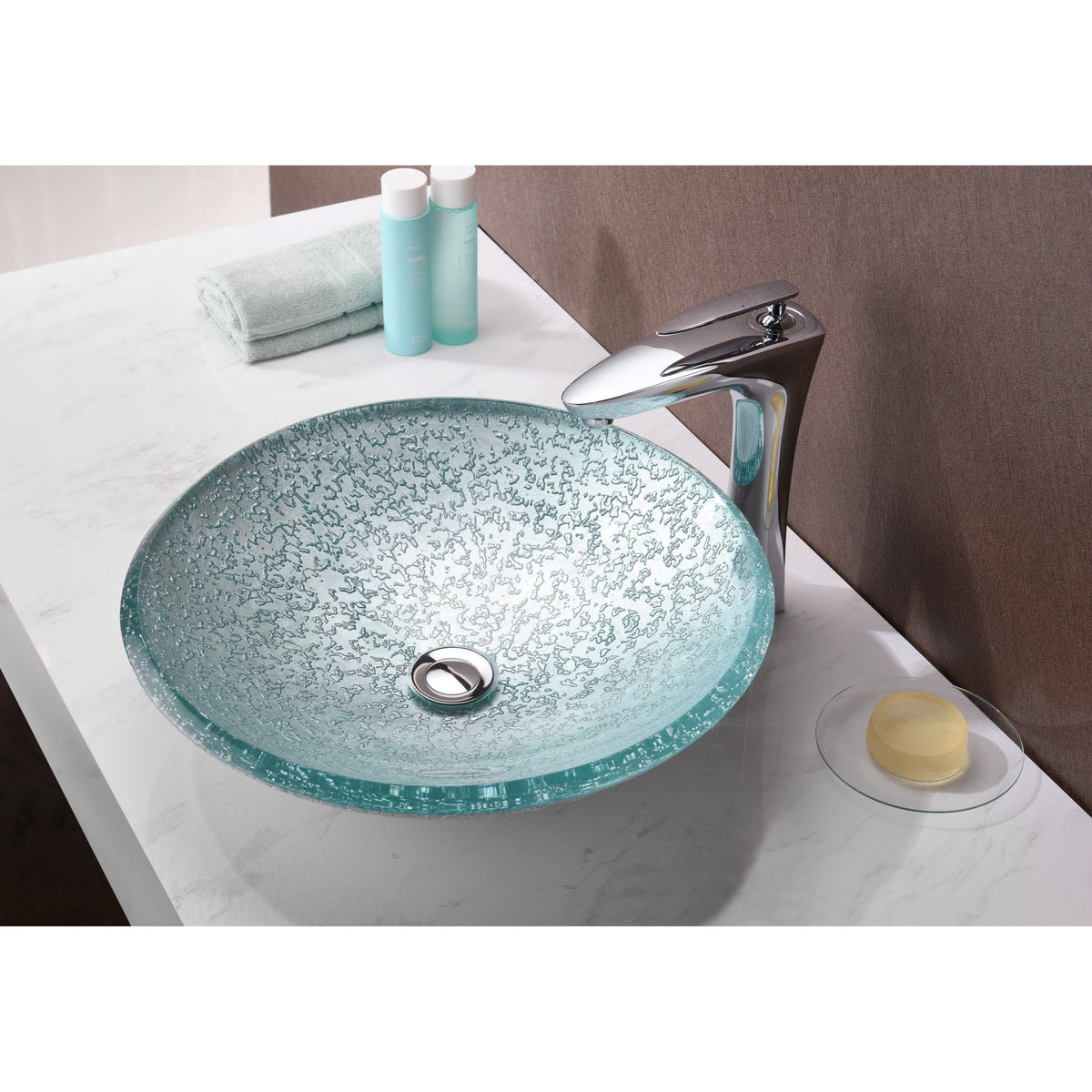 Clear Glass Vessel Sink V374362
