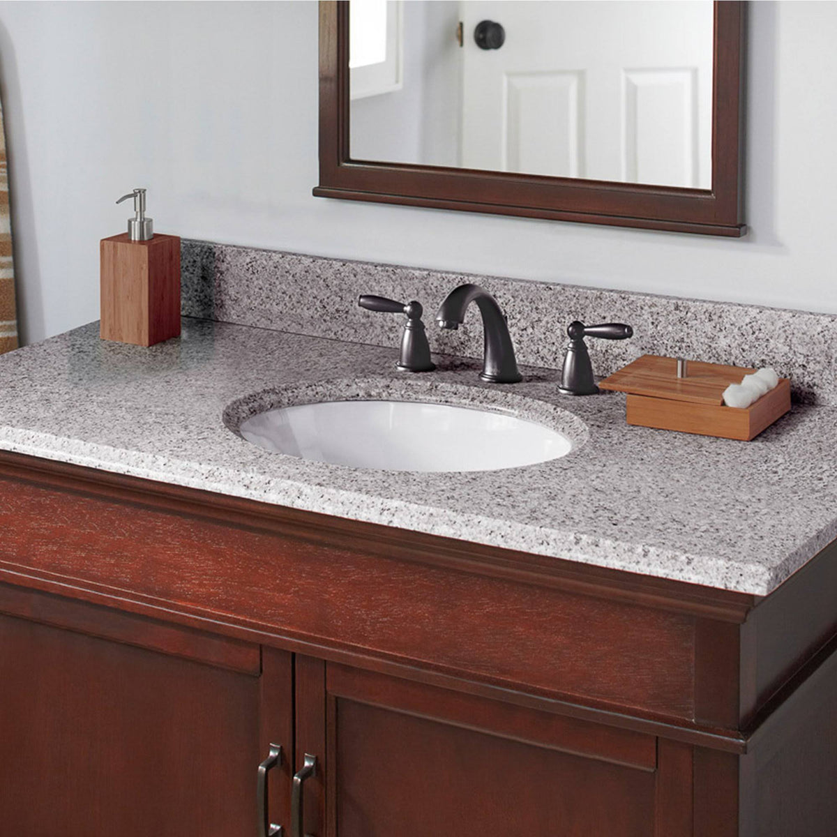 37x22 Granite Vanity Top with Oval Bowl F761