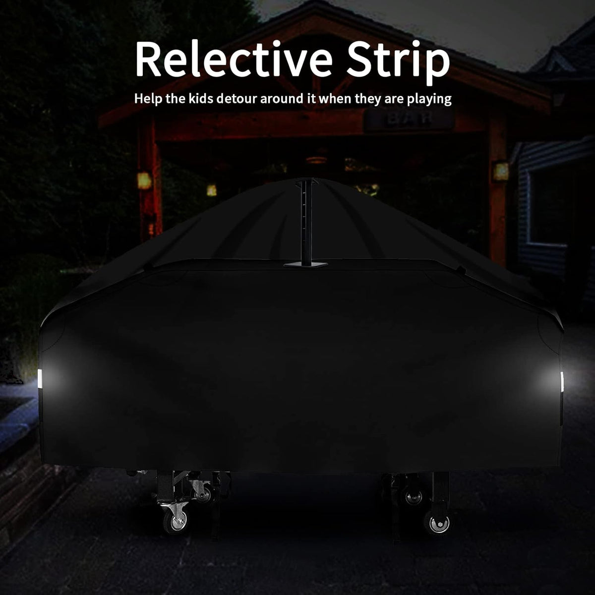 Black 600D Waterproof Griddle Cover with Support Pole K368744