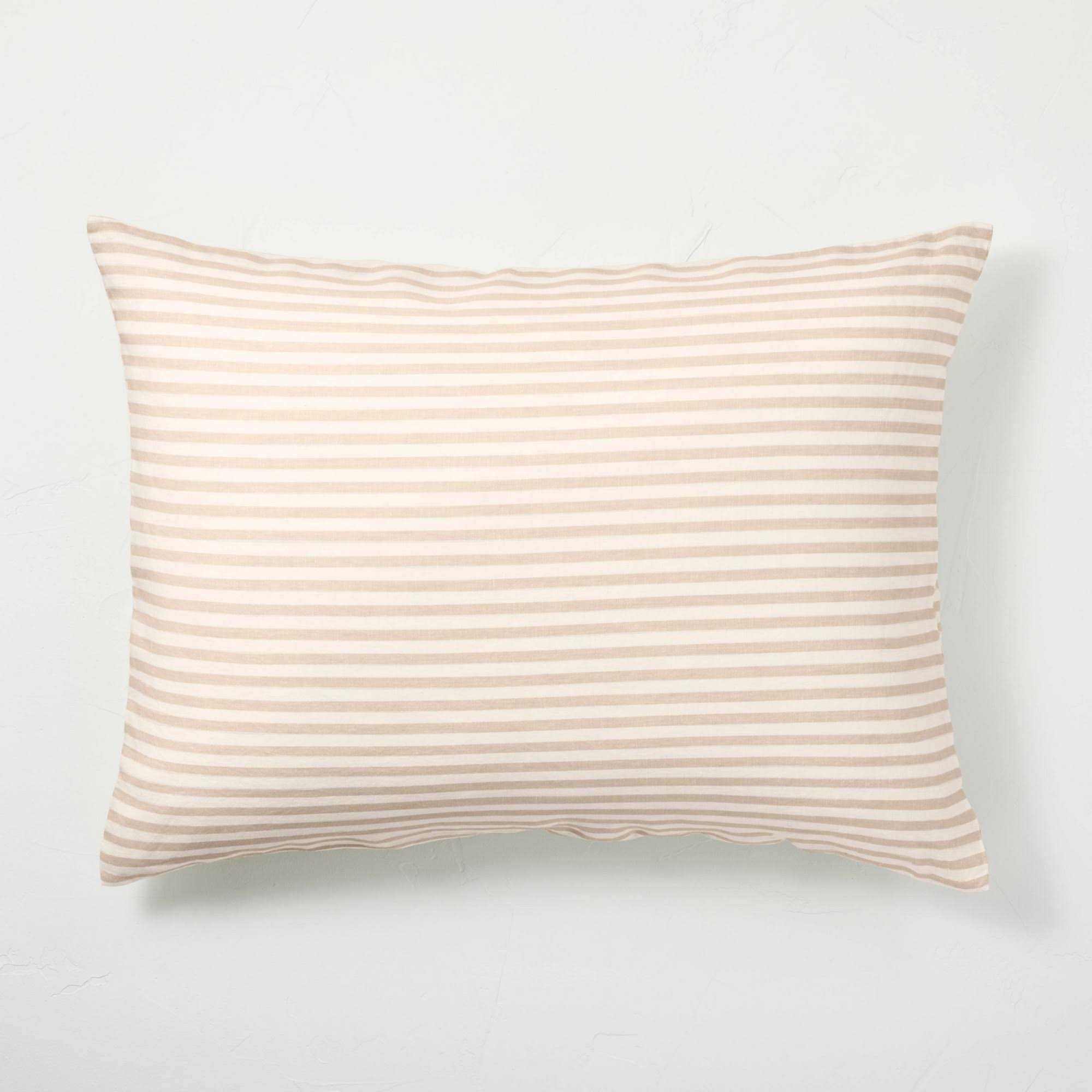 White/Natural Stripe Duvet and Sham Set C2369