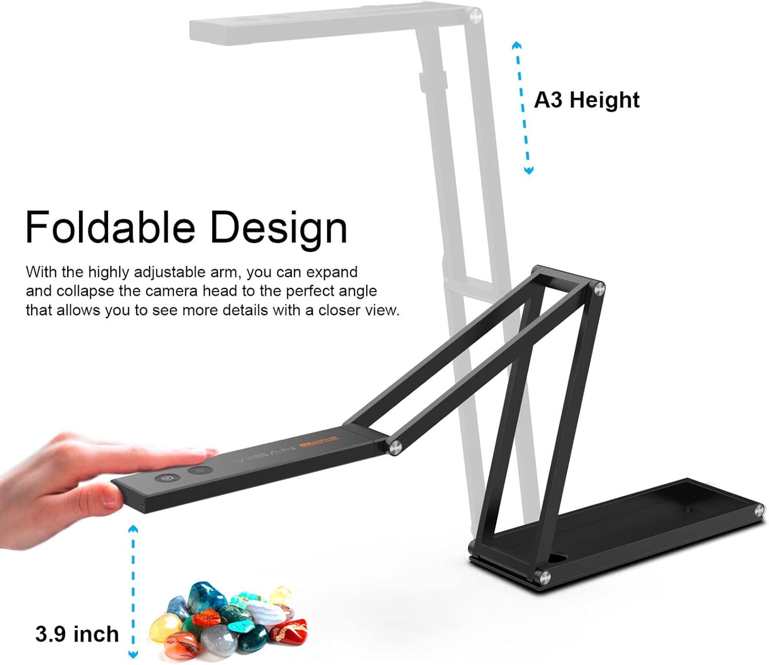 13MP 4K Document Camera with AF Lens, Built-in Mic & LED Light E783