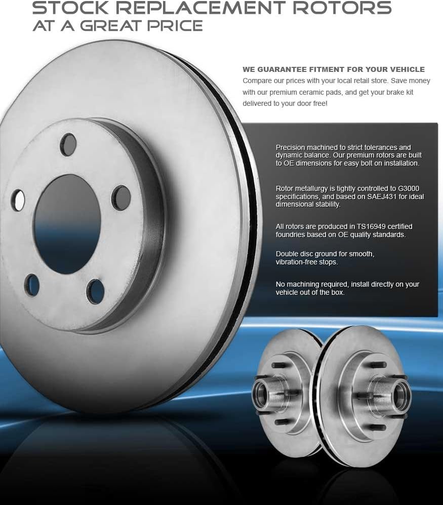5 Lug Rotors + Ceramic Brake Pads + Hardware S9951