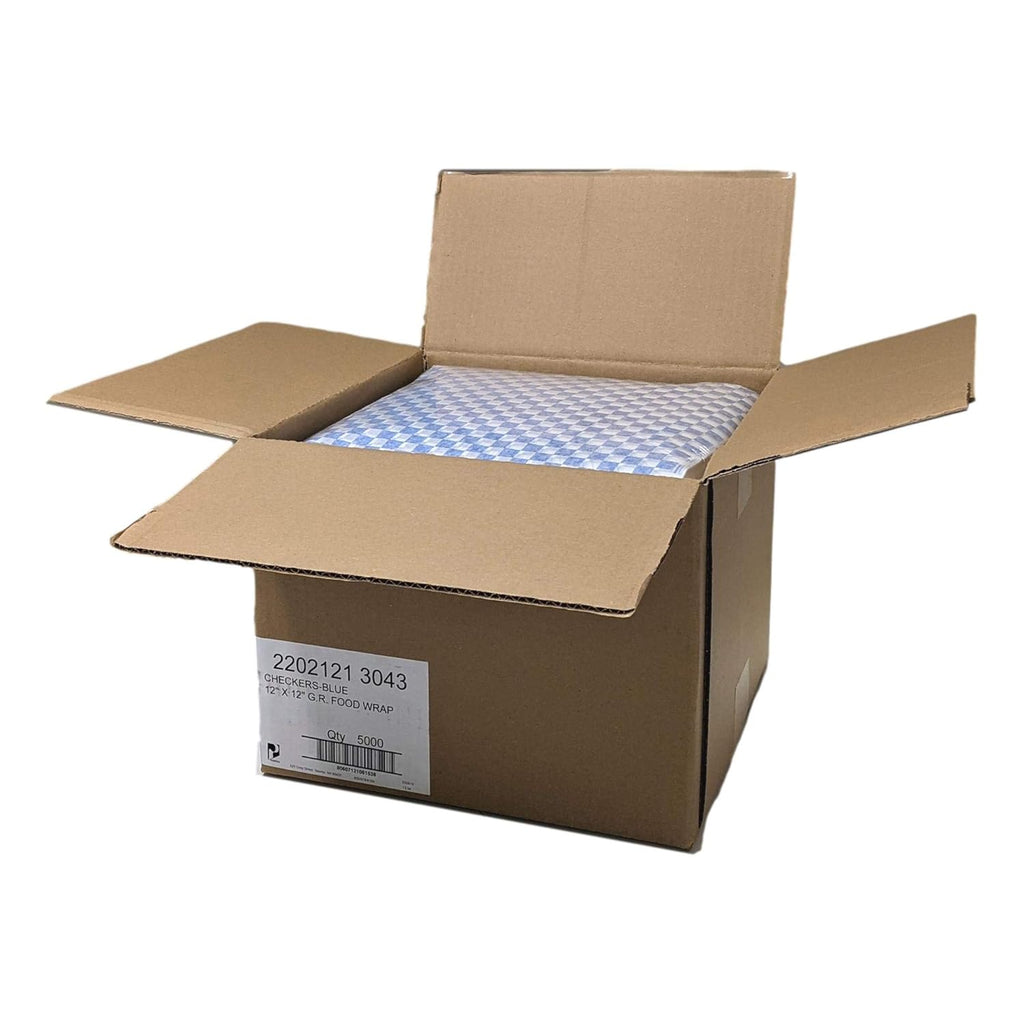 Red Checkers Grease-Resistant Food-Safe Sandwich Wrap Paper Sheets (Case of 5000) N2309
