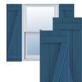 16 1/8x22W x 62x22H PVC Three Board Joined Board-n-Batten Shutters with Z-Bar F8798