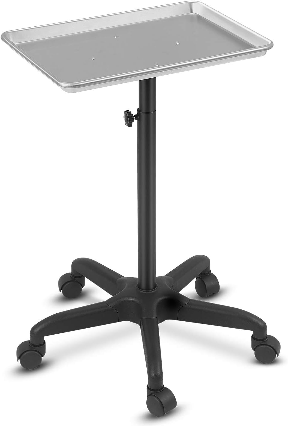 Silver Adjustable Height Rolling Utility Trolley P77668