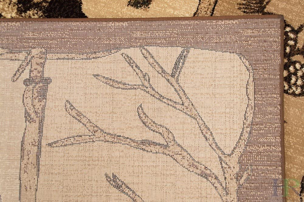 Rustic Cabin Moose and Lodge Theme Rug Brown Carpet L750