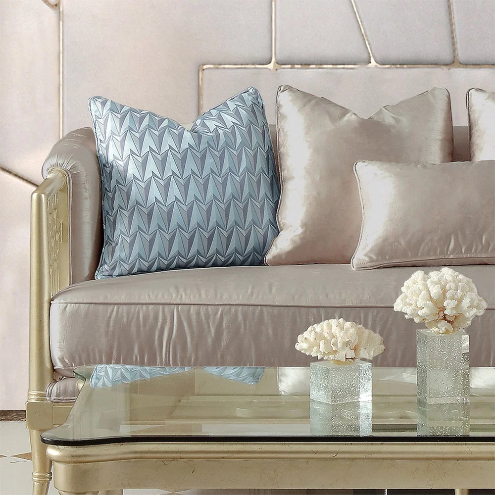 Satin Gold Fabric 3Pcs Sofa Set U9712