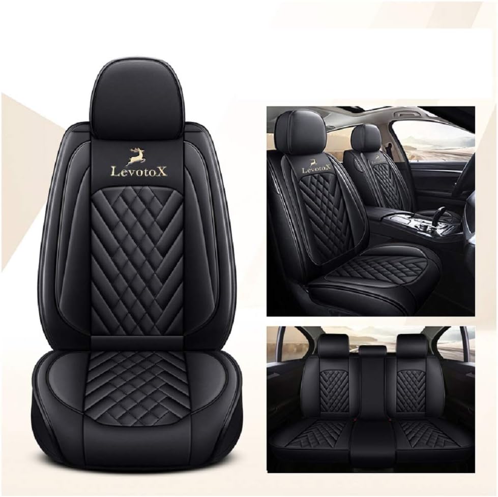 Black-Pink 5 Seats Full Set Car Seat Covers F440663