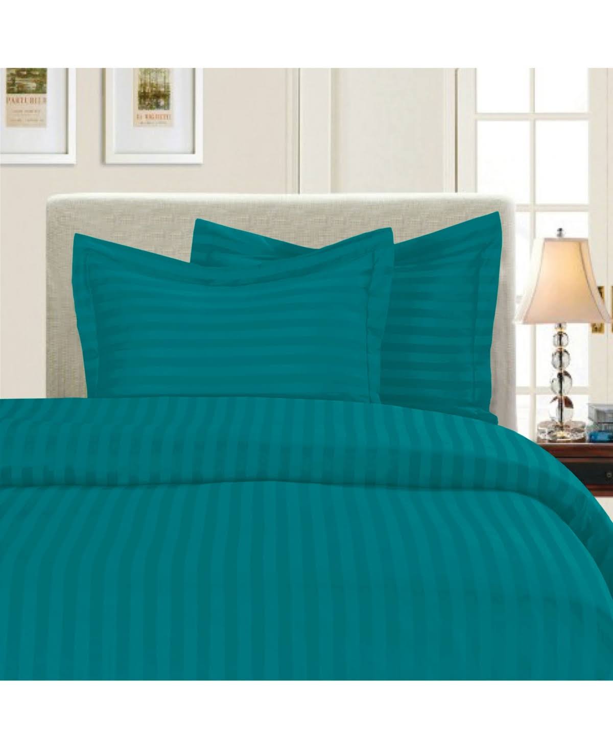 Beige 3 PC Wrinkle-Free Duvet Cover Set W708284