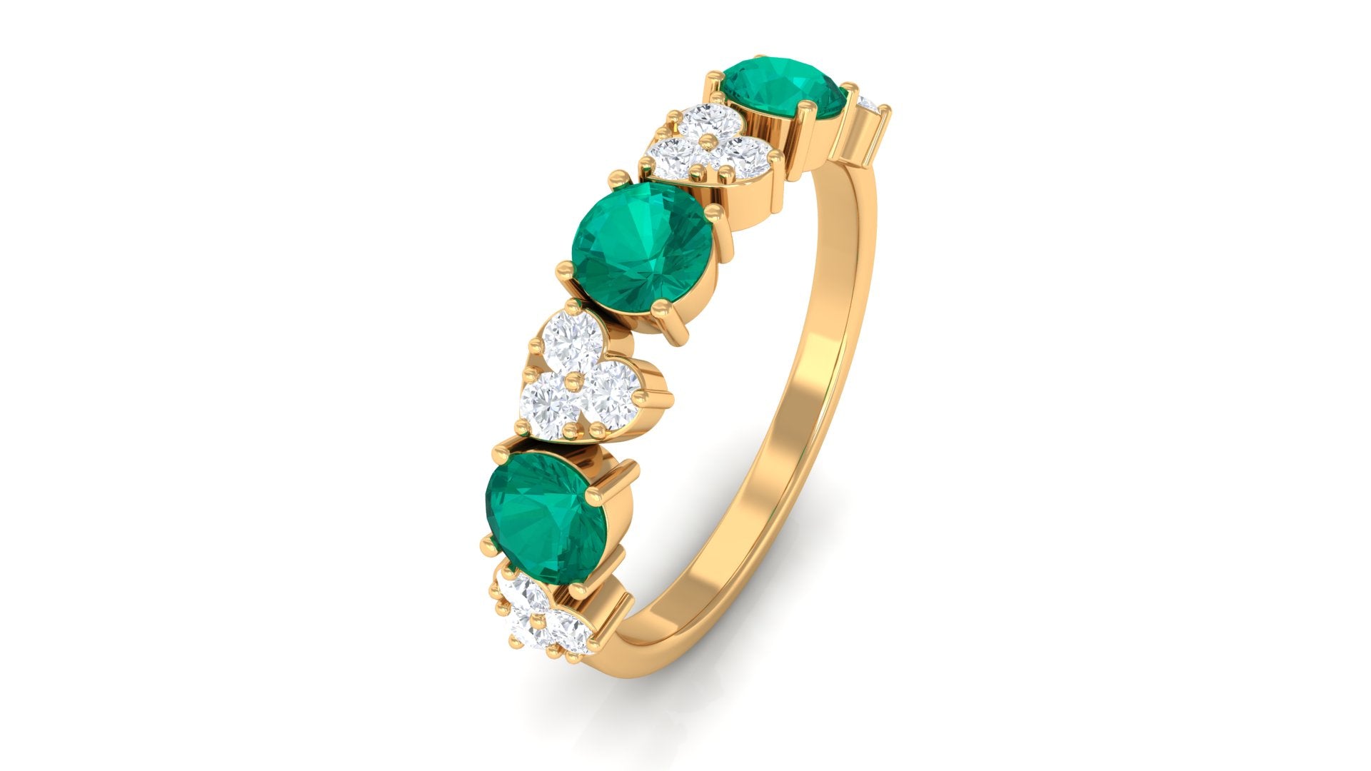 14K Yellow Gold Emerald Ring B380