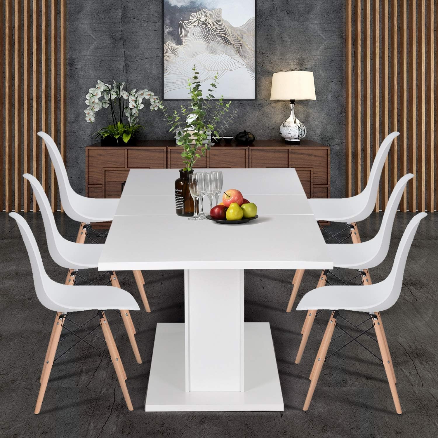 White High Gloss Wooden Expandable Dining Table K825097