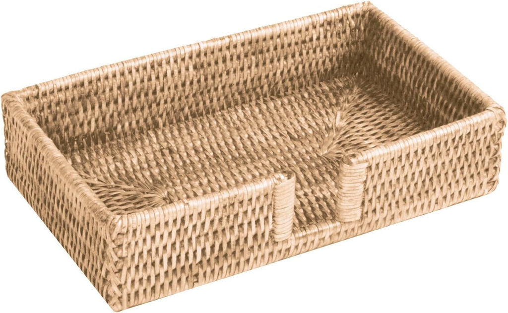 Rattan Luncheon Napkin Holder in White Natural J2529