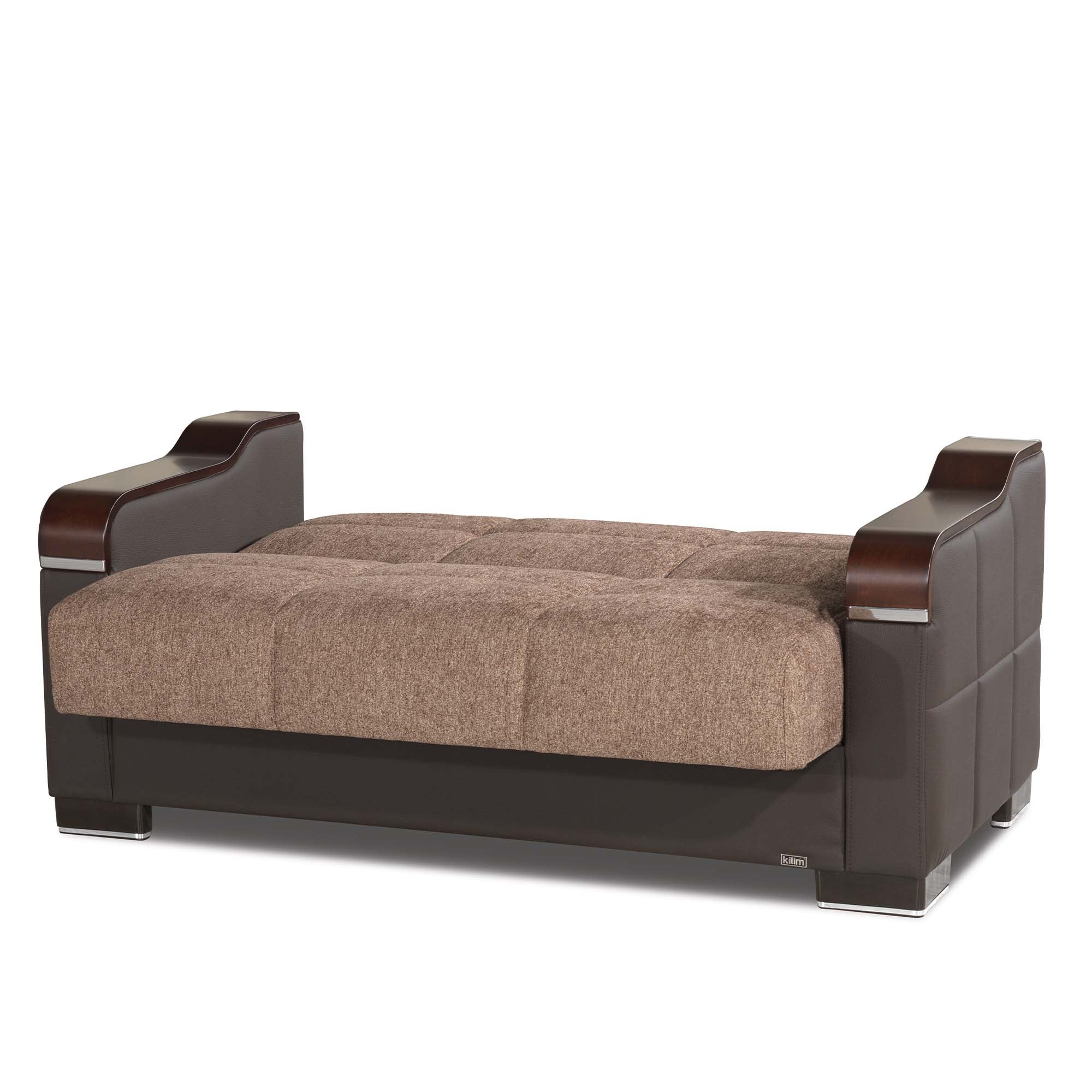 Brown Chenille Sleeper Loveseat A351965