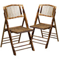 2 Pk Bamboo Wood Folding Chair H154