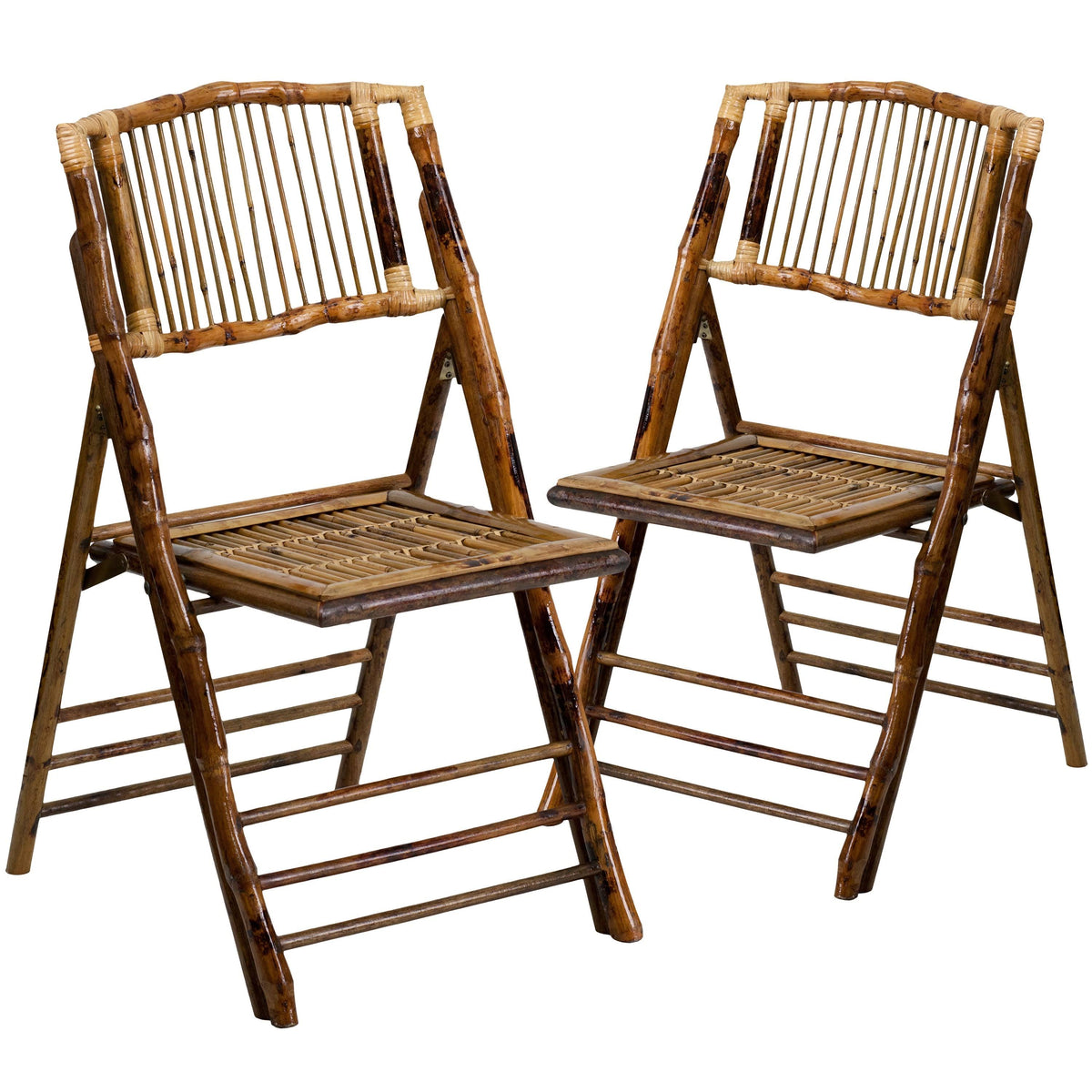 2 Pk Bamboo Wood Folding Chair H154