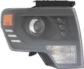 Headlight LED High/Low Beam Black Projector Passenger Compatible with 2009-2014 Ford F150 Pickup H578004