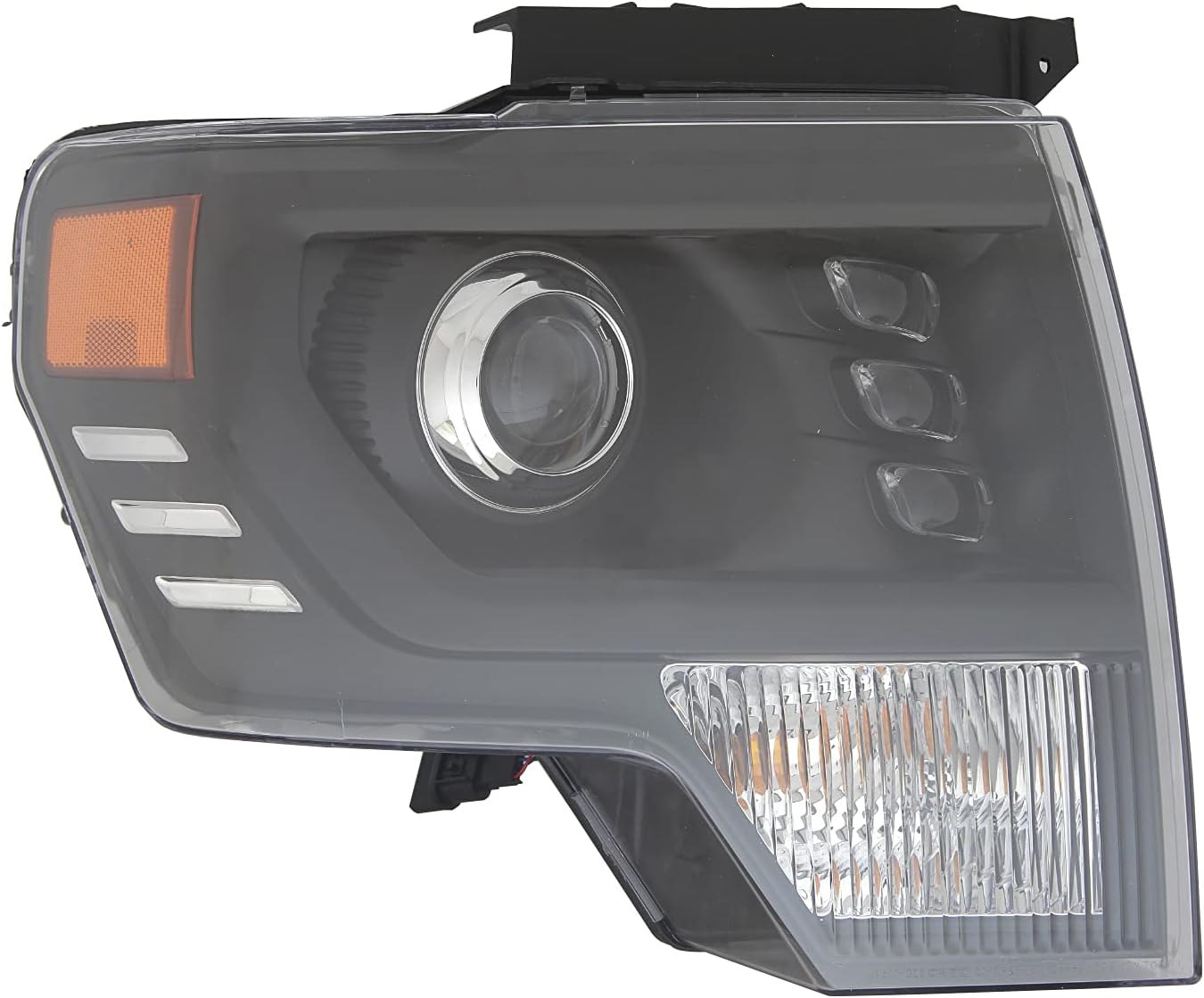 Headlight LED High/Low Beam Black Projector Passenger Compatible with 2009-2014 Ford F150 Pickup H578004
