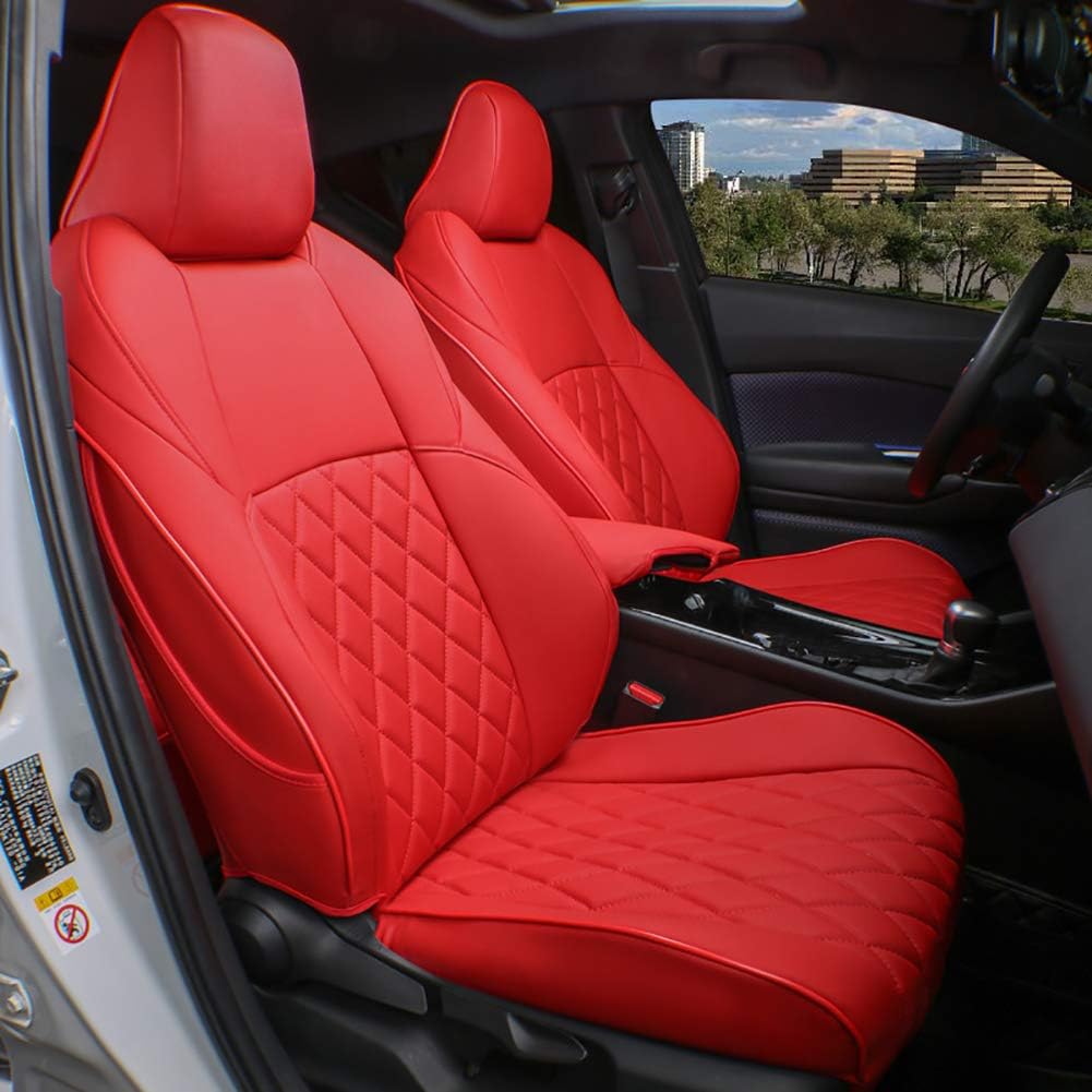 Red Leatherette Car Seat Covers for Toyota CHR 2017-2022 I266