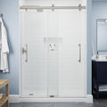 Sliding Frameless Shower Door in Nickel with Clear Glass N87137