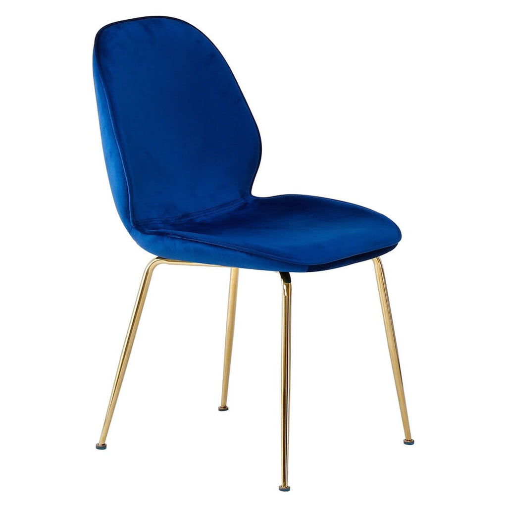 Blue Velvet Upholstered Dining Side Chair (Set of 2) Q32831