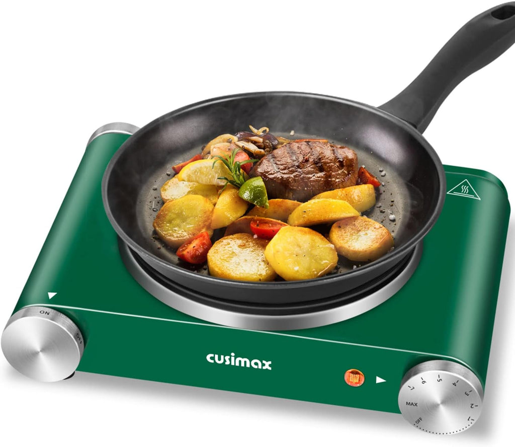 Green Cast Iron Single Burner Hot Plate Electric Burner, Pack of 2 G728057