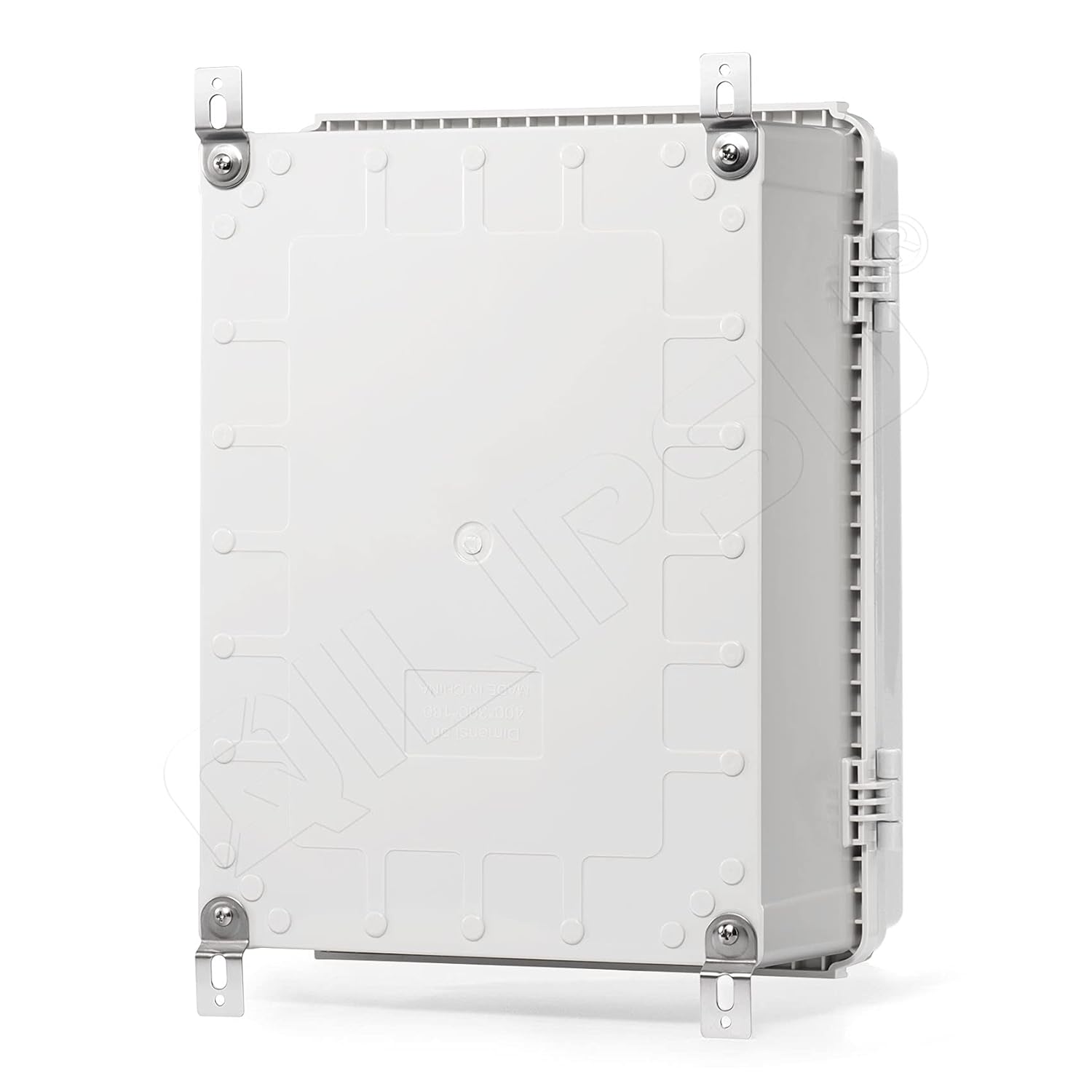 Hinged Cover Stainless Steel Latch Junction Box with Mounting Plate, IP67 Waterproof ABS Plastic Grey T9189