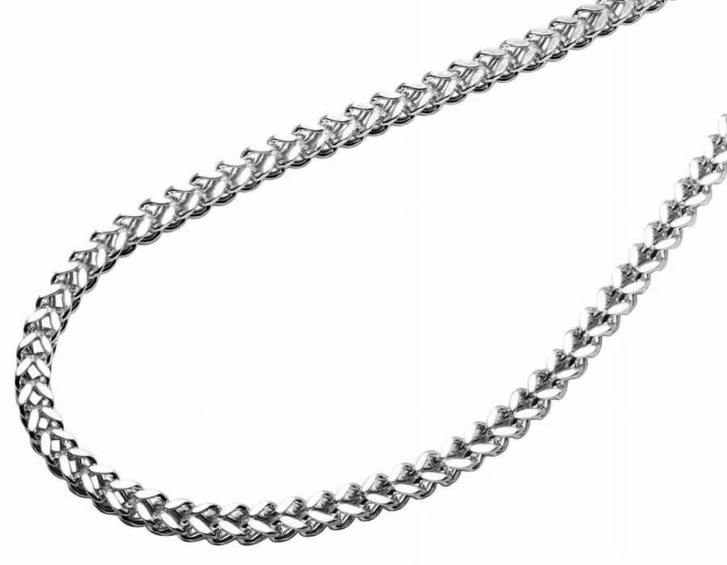 10K White Gold Franco Box Link Chain Necklace I8055