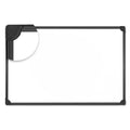 White Magnetic Steel Dry Erase Board with Black Frame, 36 x 24 x 1/2 inch E8125