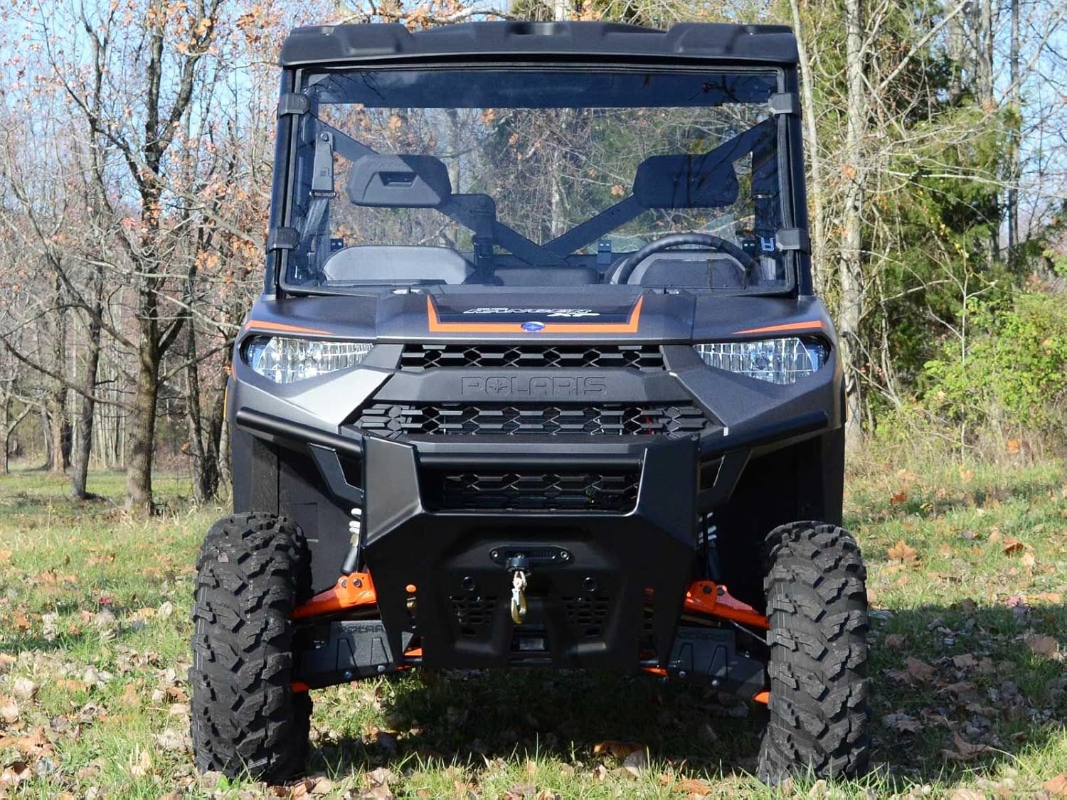 Full Front Windshield for Polaris Ranger XP 900 / XP 900 Crew, 1/4 Clear Polycarbonate I398677
