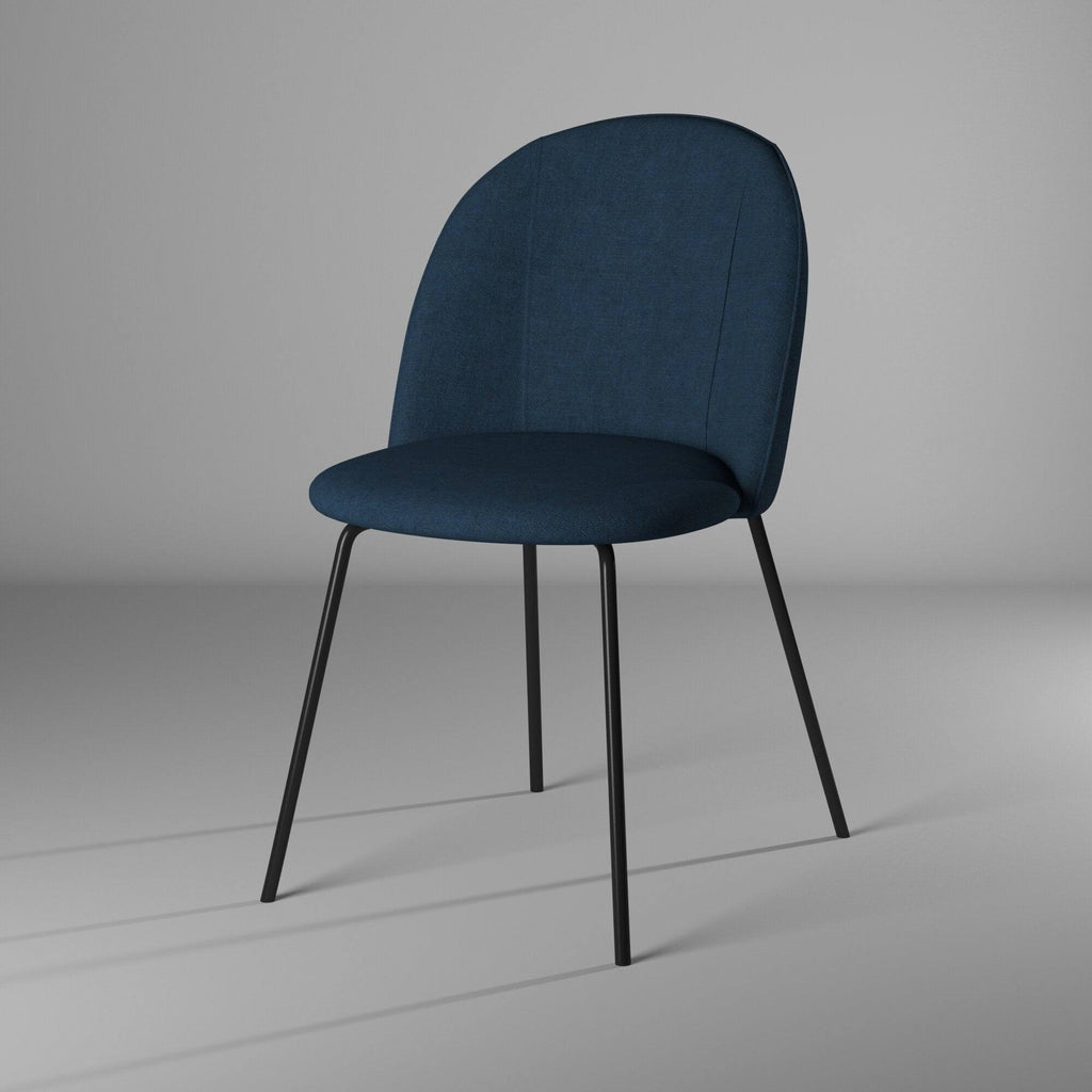 Navy Blue Fabric Dining Chairs (Set of 2) Q244418