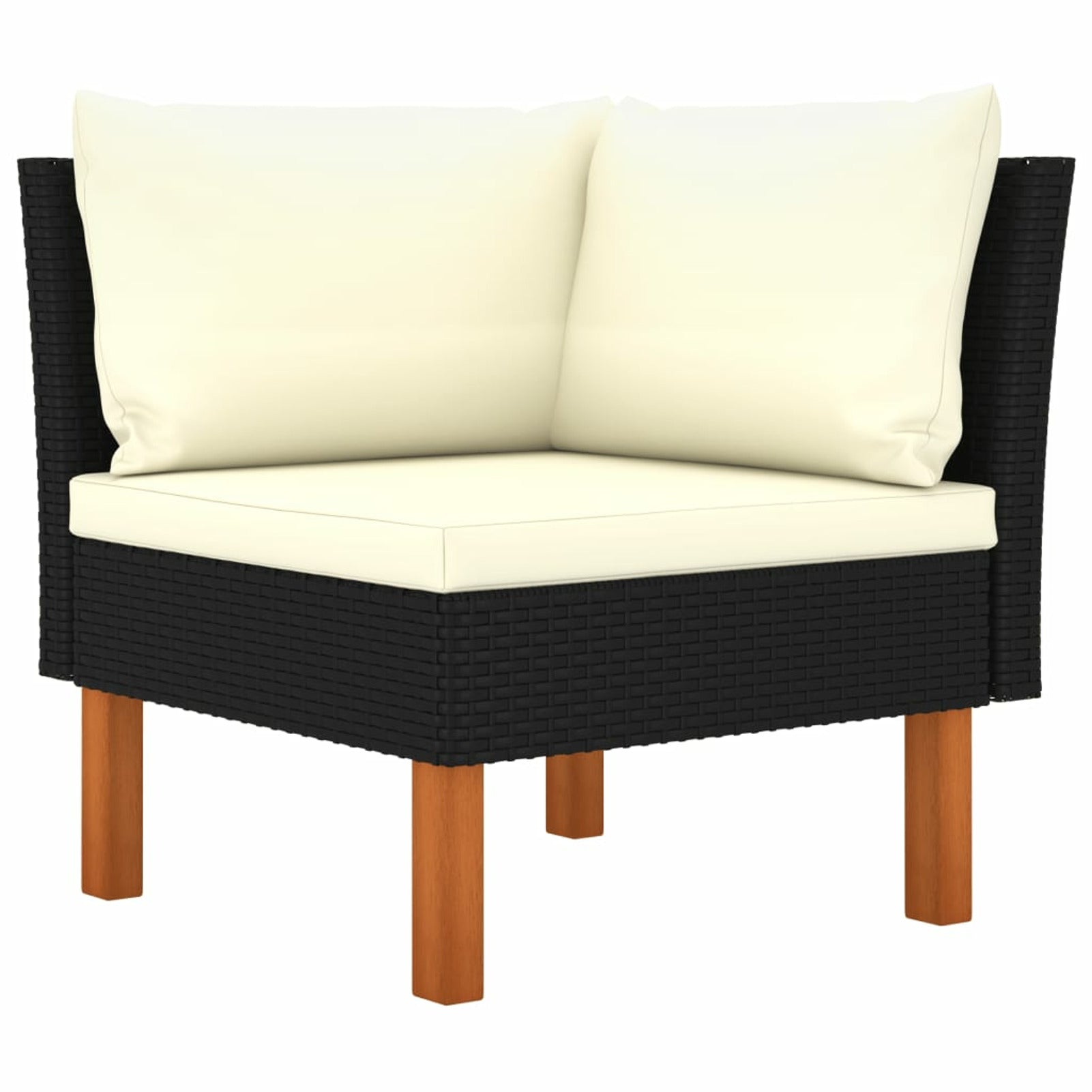 9 Piece Patio Set with Cushions Poly Rattan Black O224549
