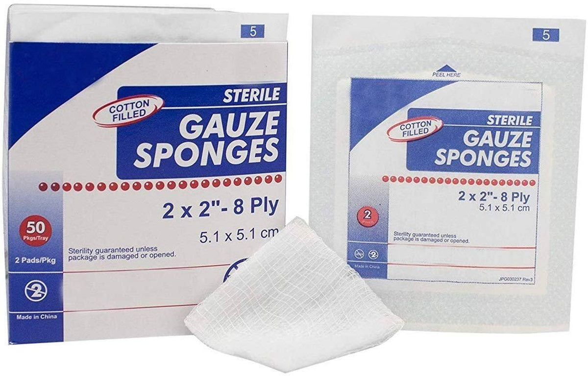 Sterile 8-Ply Cotton Gauze Sponges, Case of 2400 H5673