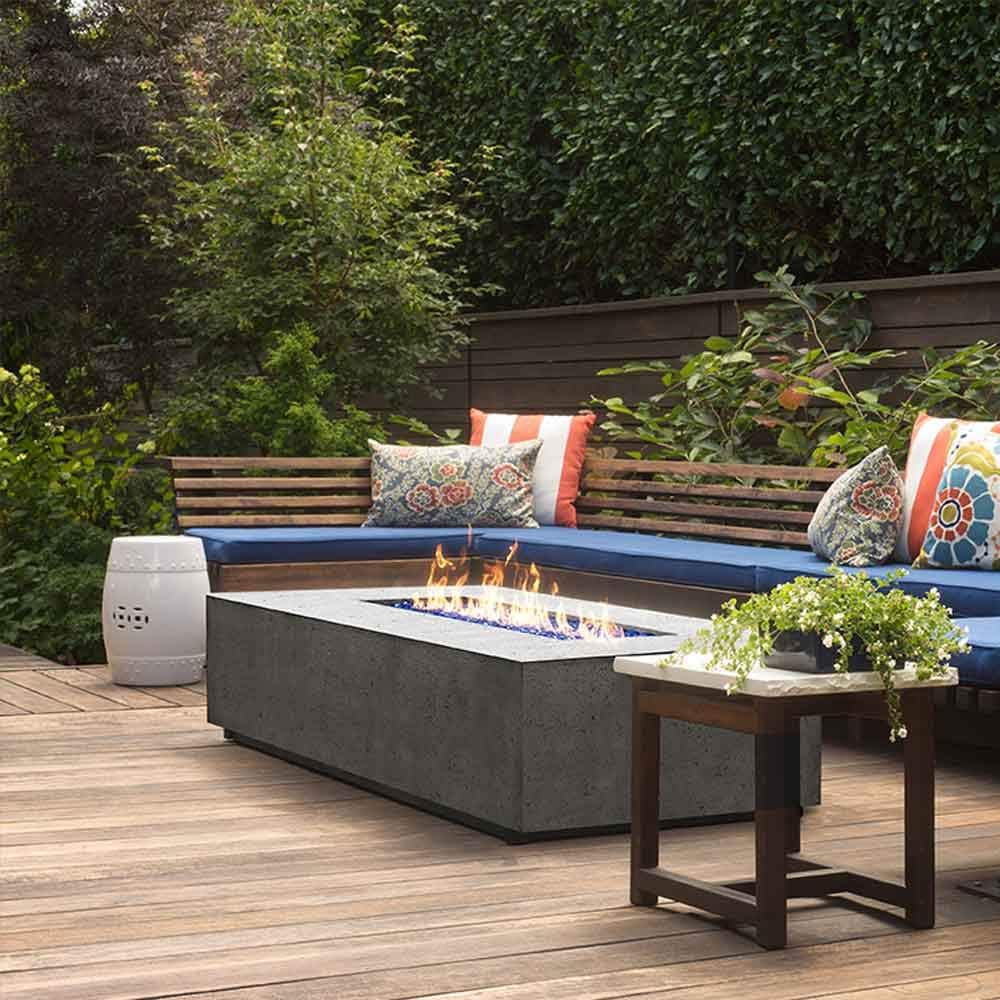 Pewter 56x38-Inch Concrete Gas Fire Pit U5640