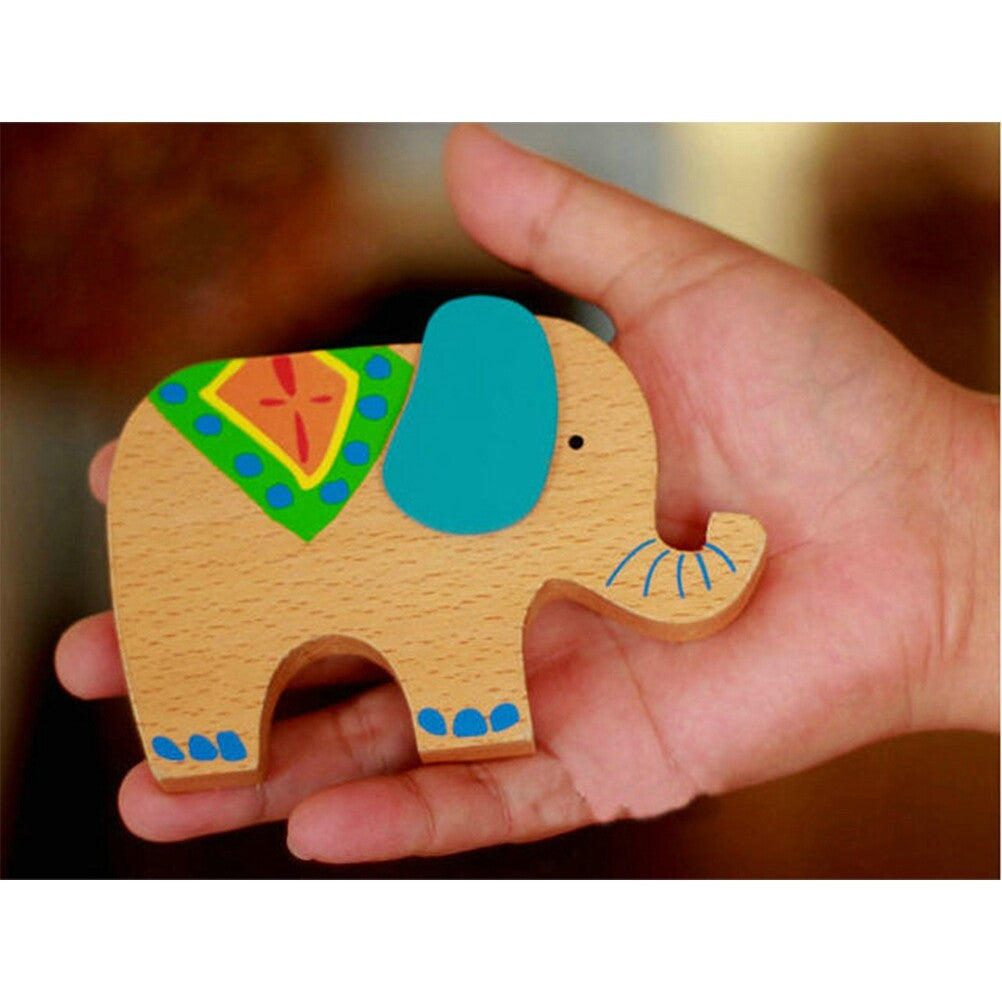 Wooden Stackable Building Blocks Set Balancing Games Playset Toys Educational Toys for Kids Children(Elephant) Z543696