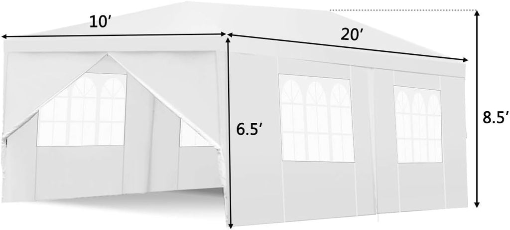White 10x20 Outdoor Tent Canopy with Removable Sidewalls C109263