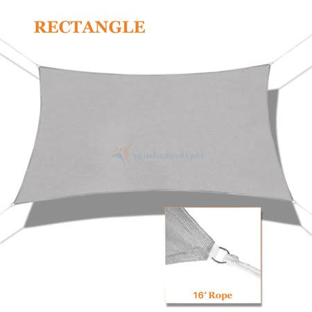 Light Gray Rectangle Permeable Sun Shade Sail X54787