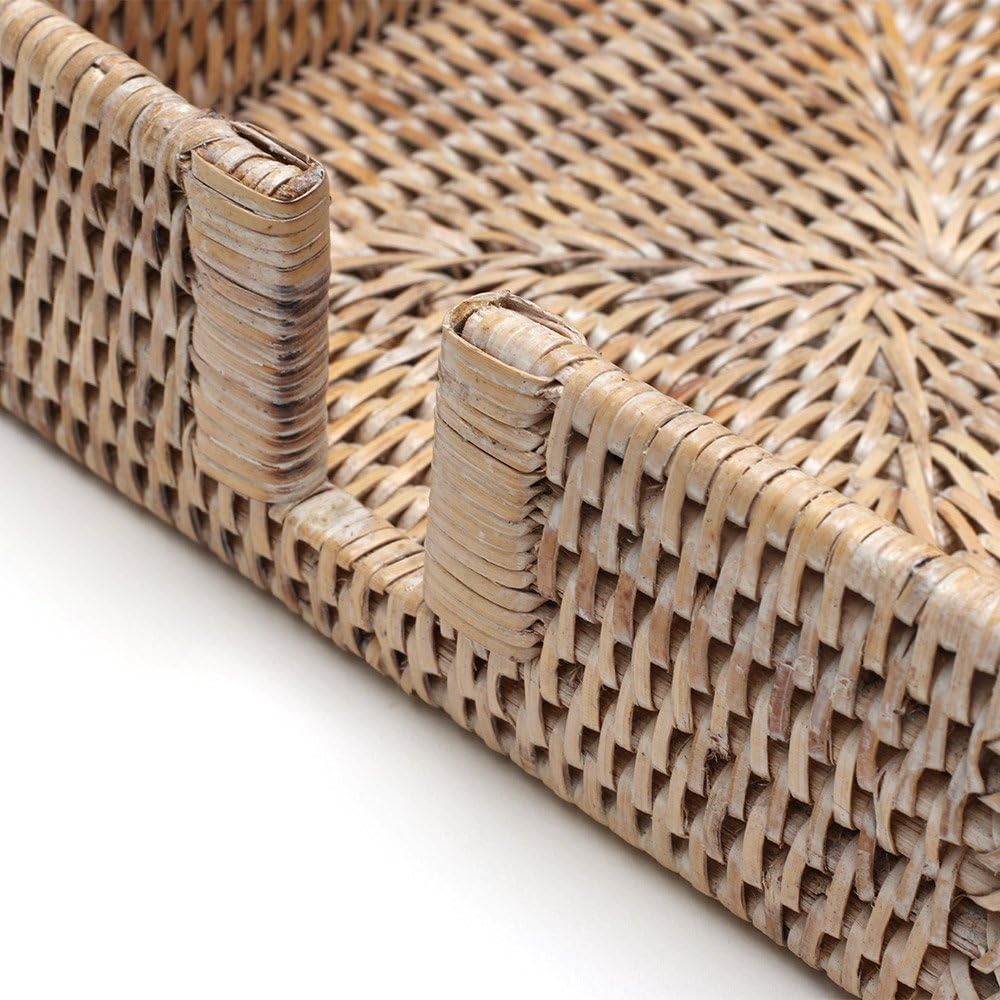 Rattan Luncheon Napkin Holder in White Natural J2529